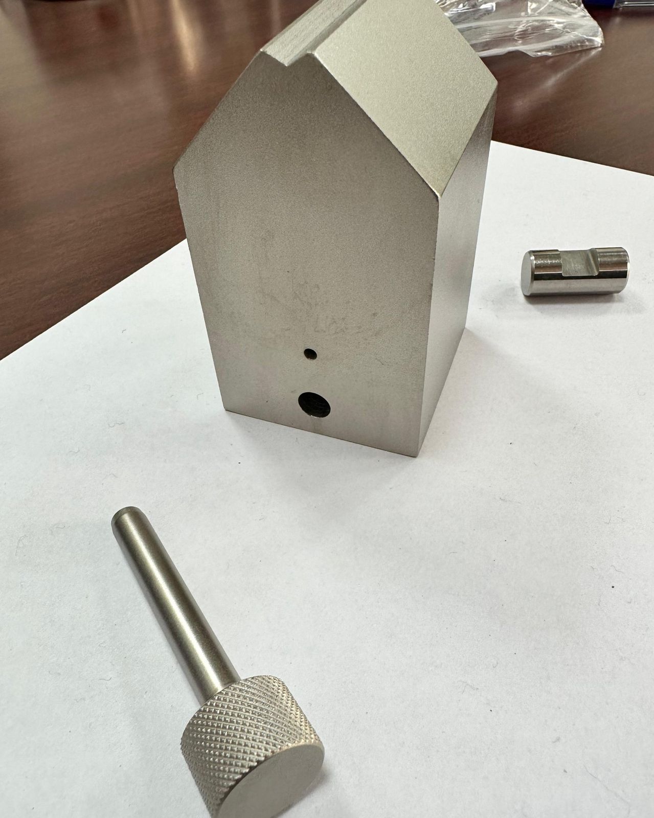 Machined block and pins
